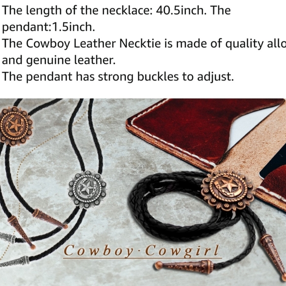 New copper horshoe star bolo tie approximately 40" - Picture 7 of 7